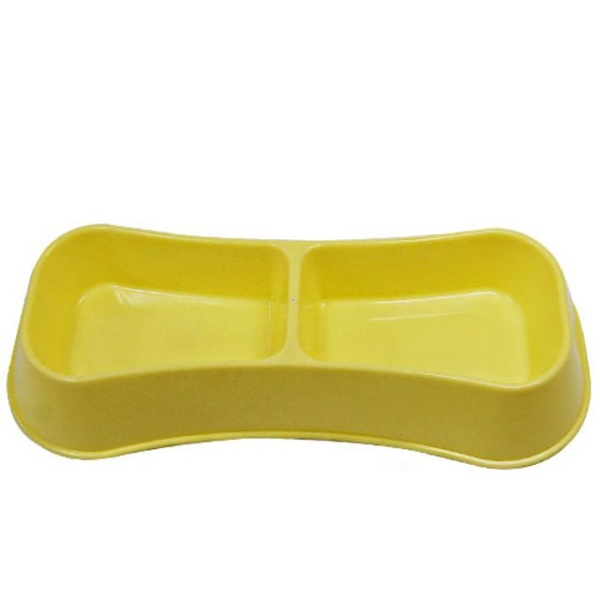 라온 플라스틱 쌍식기 노랑 물그릇 사료그릇 강아지