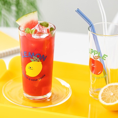 Fruit 유리컵 + 스트로우 세트