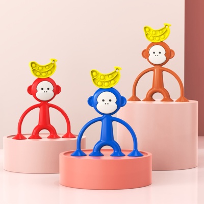 귀여운 바나나 푸쉬팝 빨판 원숭이 인형 장난감 팝잇
