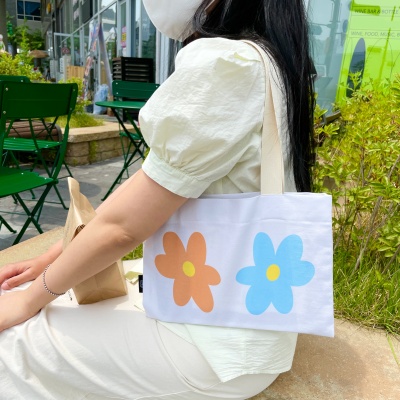 브떼 플라워 디자인 에코백 여름 가방 꽃 숄더백