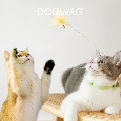 도그웨그 고양이 발목 깃털 낚시대 장난감 강아지풀