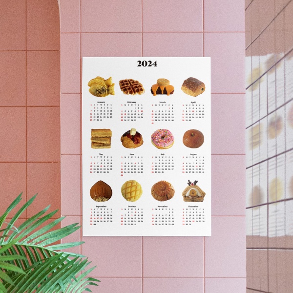 2024 Bread Calendar Poster, 빵달력 (A2,A3) HOTTRACKS