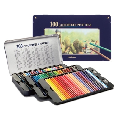 문화 100색 색연필 틴 100칼라 틴 색연필