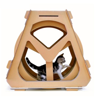 고양이 운동기구 간편조립 런닝머신 골판지 캣휠