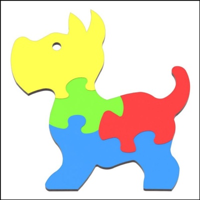 DIY 3D 강아지 퍼즐 (4pcs)