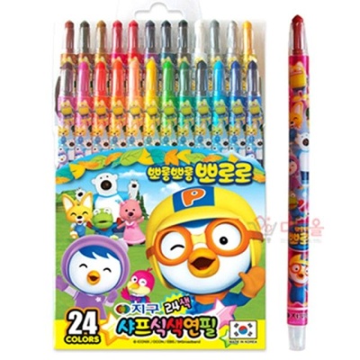 뽀로로 샤프식 색연필 24색 캐릭터 색연필세트 학용품