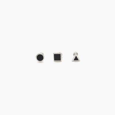 제이로렌 M01434 블랙 에나멜 기본 도형 피어싱