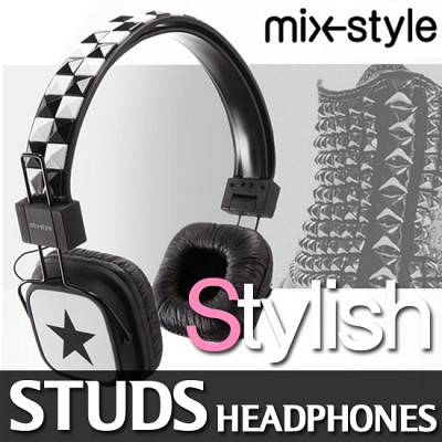 [Mix-style 믹스스타일]STUDS 스터드 접이식 헤드폰/밀폐형/풍성한중저음/유니크디자인/접이식밴드