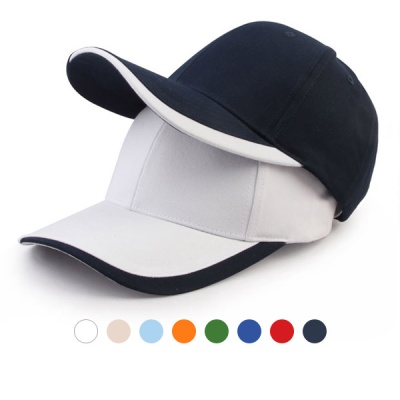 [디꾸보]브림 배색 컬러라인 볼캡 조절 모자 HN823