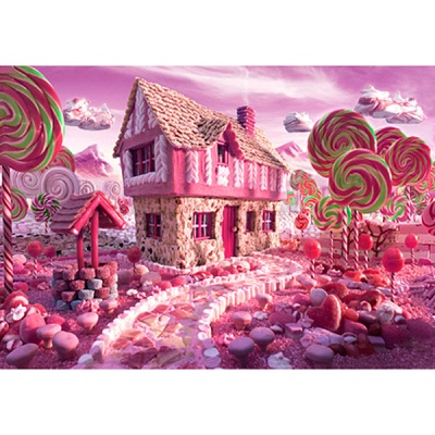 1000조각 목재 직소퍼즐▶ 핑크 쿠키하우스 [WPK1000-22]