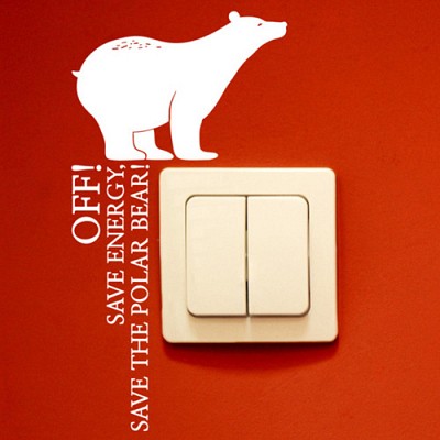 북극곰  (완제품A타입) (멸종동물 스위치스티커) 그래픽스티커 에너지절약 포인트 시트지