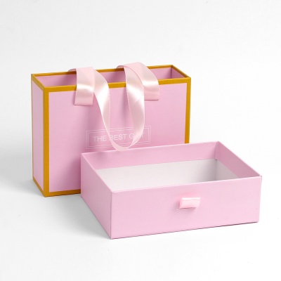 더베스트 선물상자 기프트백(핑크) 손잡이 포장가방