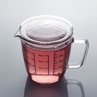 [로하티]유리 계량컵 250ml/ 이유식 눈금컵