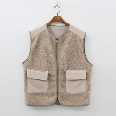 Wool Shearling Zipper Vest