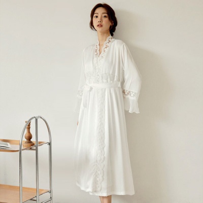 [쿠비카]샤틴쉬폰 러플 소매 앙상블 여성잠옷 W805