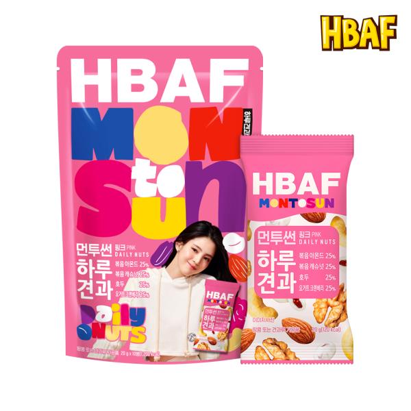 HBAF 바프 먼투썬 하루견과 핑크 (20G X 10EA)