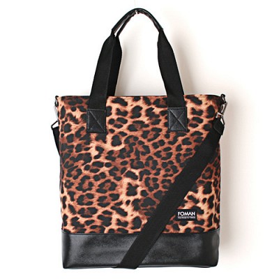 LEATHER TOTE BAG - LEOPARD--
