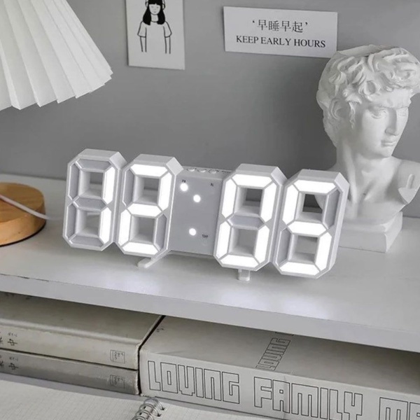 인테리어 LED 시계 3DC-WW 알람 온도 날짜 스탠드